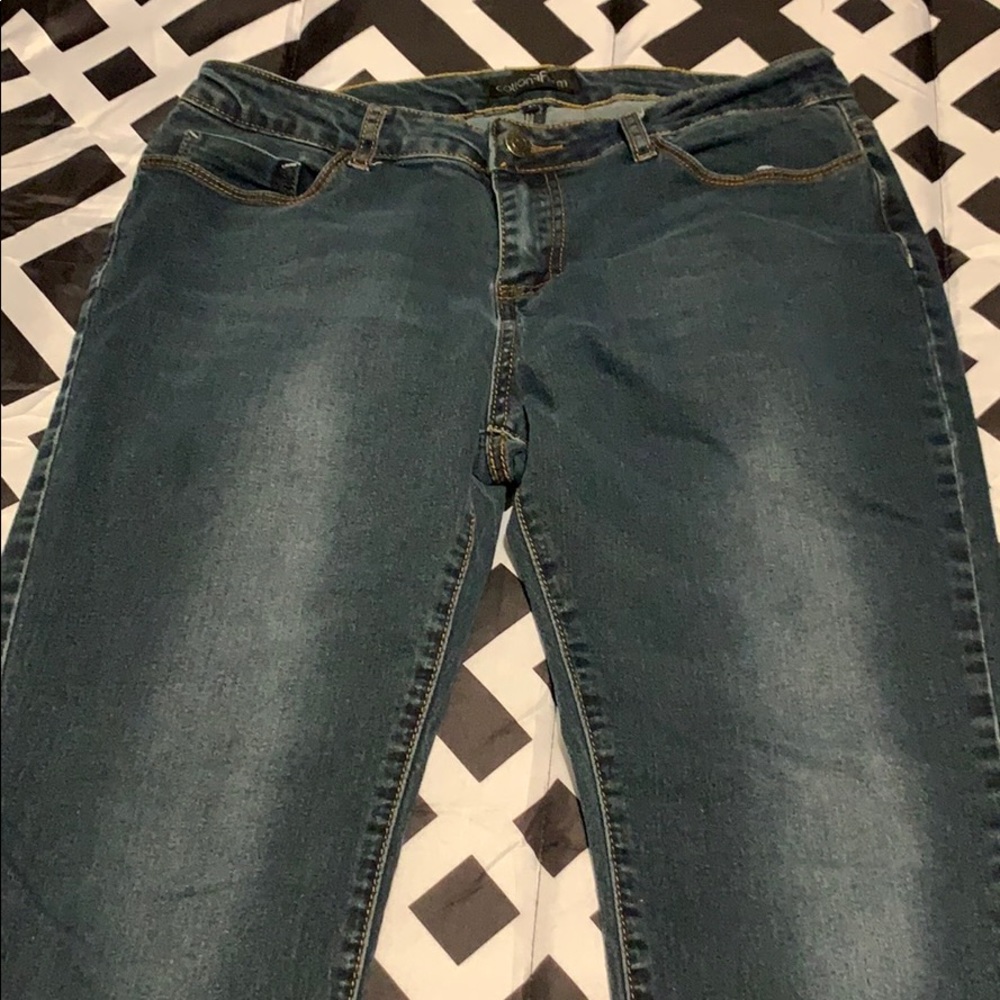 Cotton farm dark blue jeans